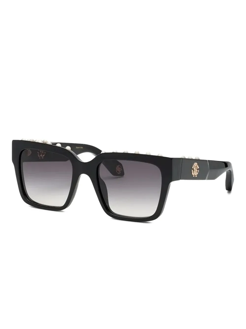 Roberto Cavalli pearl-embellished square sunglasses - Nero