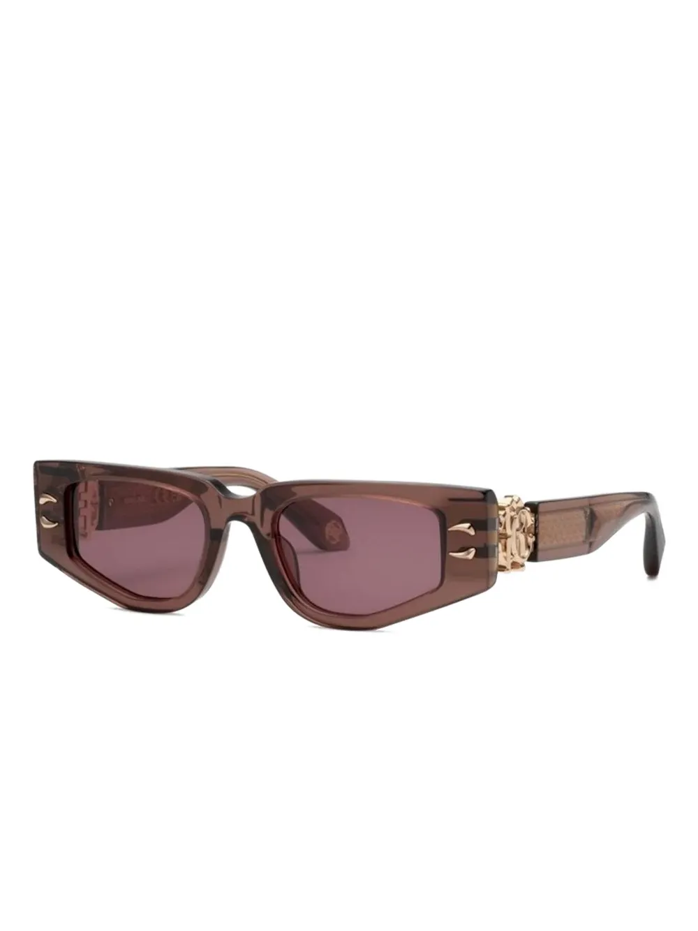 Roberto Cavalli geometric-frame logo sunglasses - Marrone