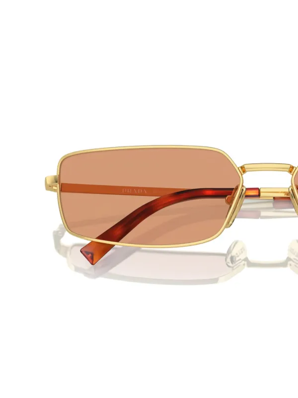 クリアフレーム ゴールドディテール サングラス　PRADA Prada Eyewear オーバルフレーム サングラス | ゴールドトーン
