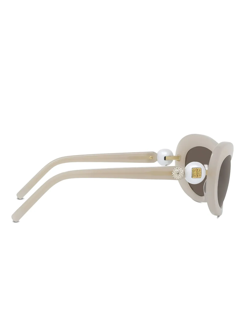 Givenchy Eyewear Zonnebril met geometrisch montuur en parel Beige