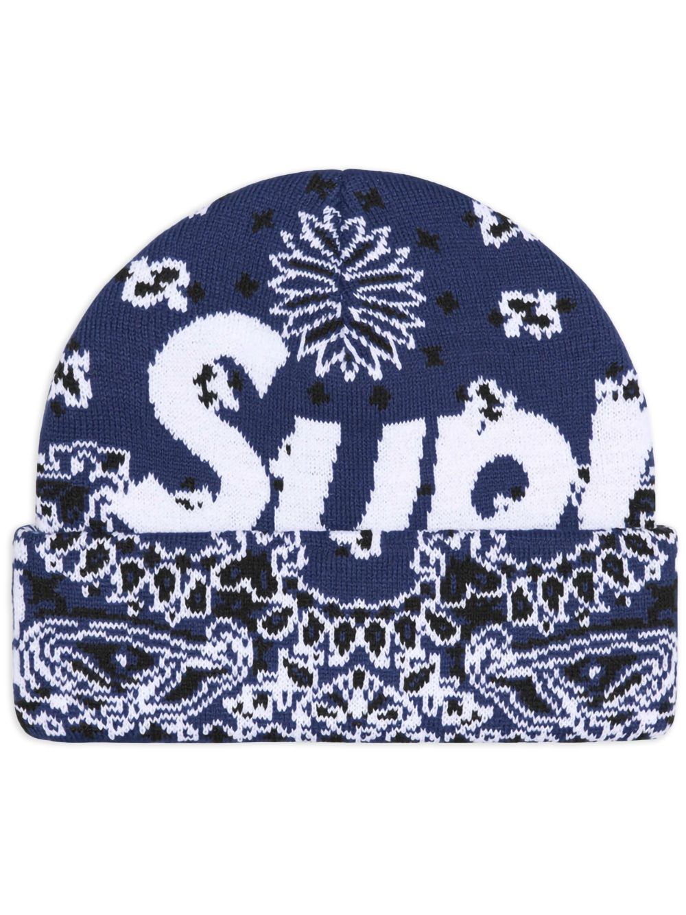 Supreme bandana-print beanie hat - Blue