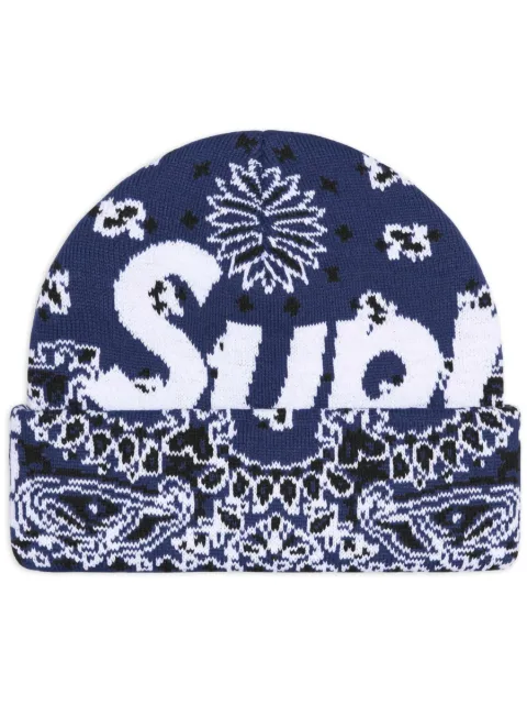 Supreme bandana-print beanie hat