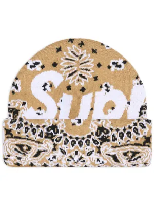 帽子 Supreme Bandana Big Logo Beanie Supreme bandana-print Beanie Hat | Blue | FARFETCH CA
