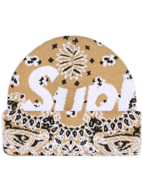 Supreme bandana-print beanie hat