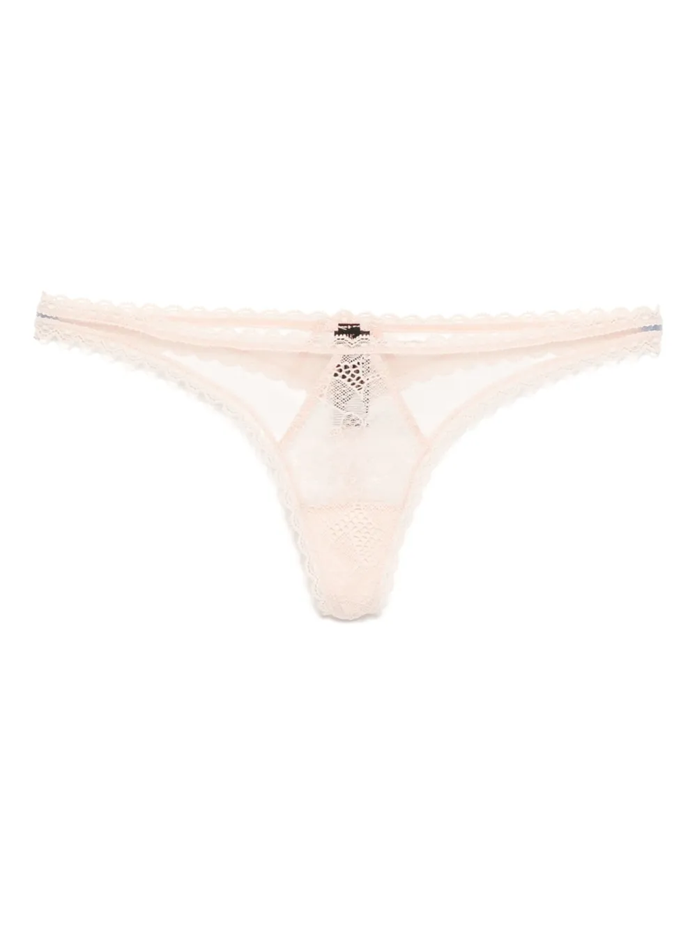 Kiki De Montparnasse Lace-detail Thong In Pink