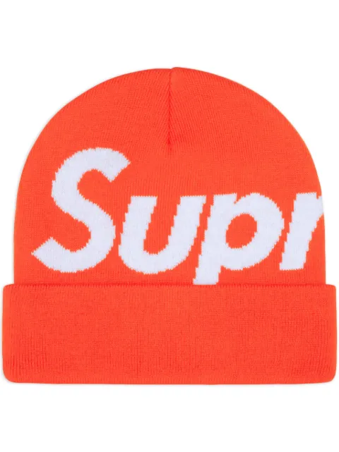 Supreme gorro tejido con logo en intarsia