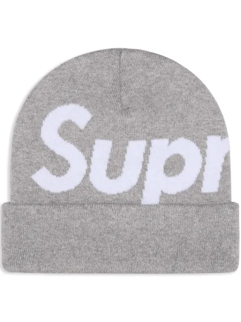 Supreme gorro tejido con logo en intarsia