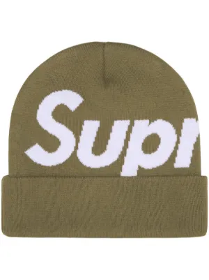 Supreme Big Logo Beanie | Brown | FARFETCH UK
