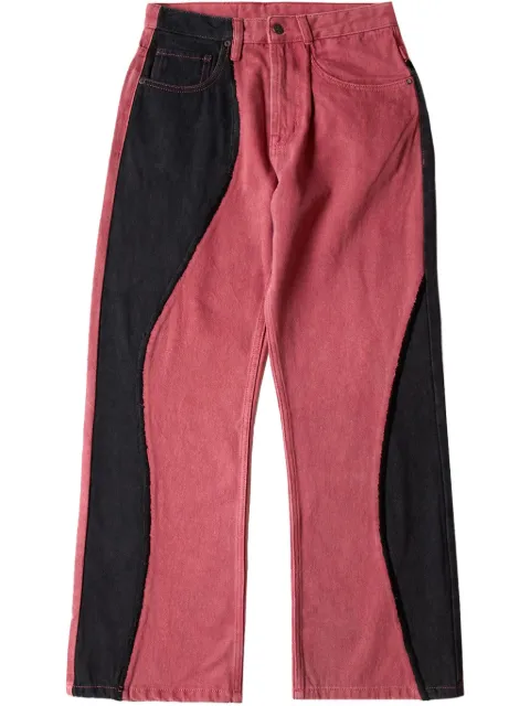 Glass Cypress colour-block "Red" jeans
