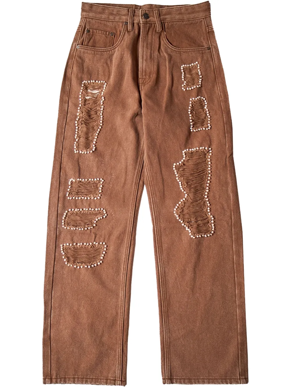 embellished "Brown" jeans