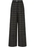 STUDIO TOMBOY tartan check-pattern wide-leg trousers - Black