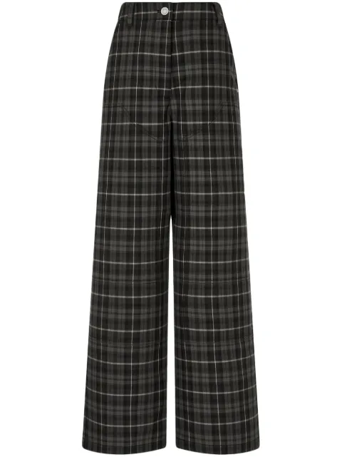 STUDIO TOMBOY tartan check-pattern wide-leg trousers