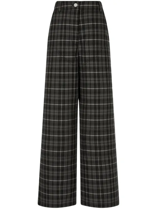 Pantalon ample à motif tartan - STUDIO TOMBOY - Modalova
