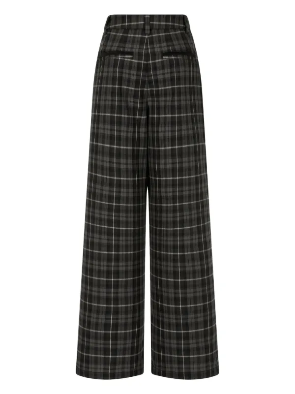 低価格 STUDIO TOMBOY JP FARFETCH | ブラック | ワイドパンツ チェック パンツ