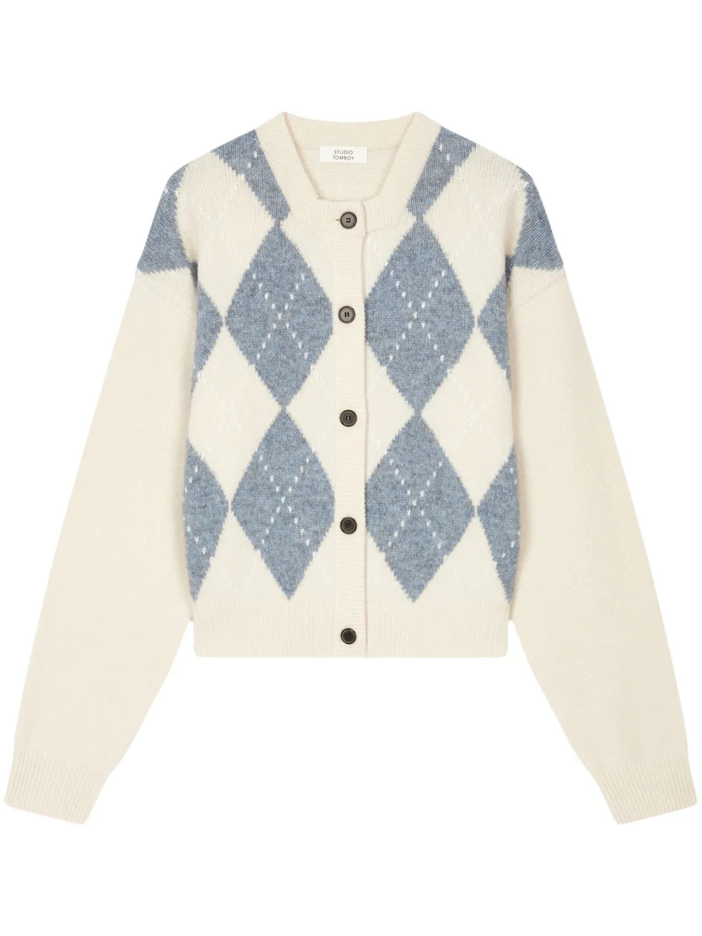 STUDIO TOMBOY argyle-pattern cardigan | Neutrals | Image 1