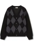 STUDIO TOMBOY argyle-pattern cardigan - Black