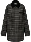 STUDIO TOMBOY tartan check-pattern single-breasted coat - Black