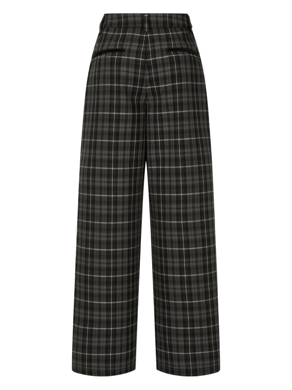 STUDIO TOMBOY tartan-check wide-leg trousers - Zwart