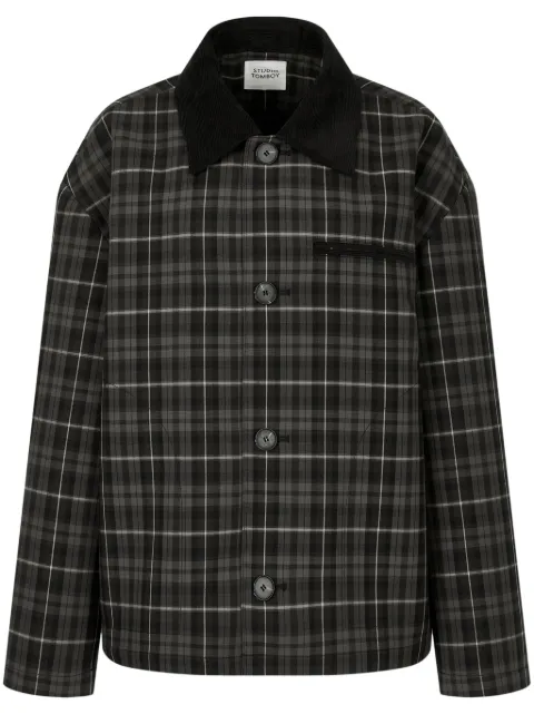 STUDIO TOMBOY tartan check-pattern corduroy-collar jacket