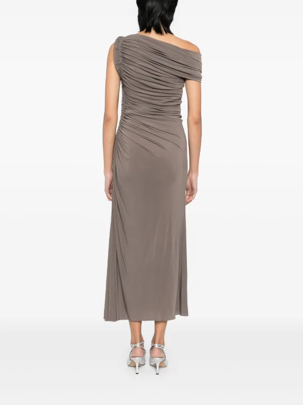 Alaïa Draped Jersey Dress | Brown | FARFETCH