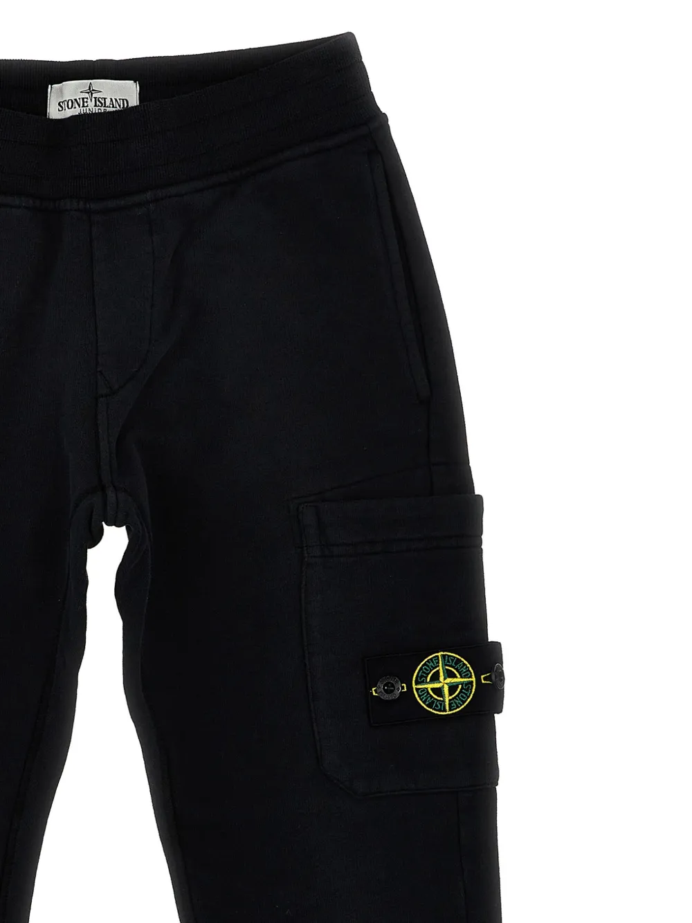 Stone Island Junior Joggingbroek met logopatch Zwart