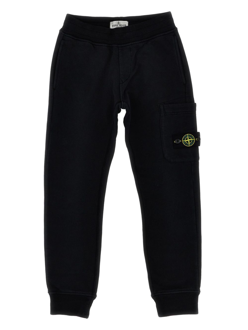 Stone Island Junior Joggingbroek met logopatch Zwart