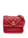 CHANEL Pre-Owned 2020 Mini Quilted Lambskin Soft Square Flap satchel - Red