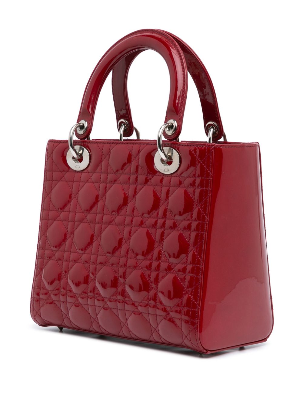 Christian Dior Pre-Owned 2013 medium Cannage Lady Dior lakleren boekentas - Rood