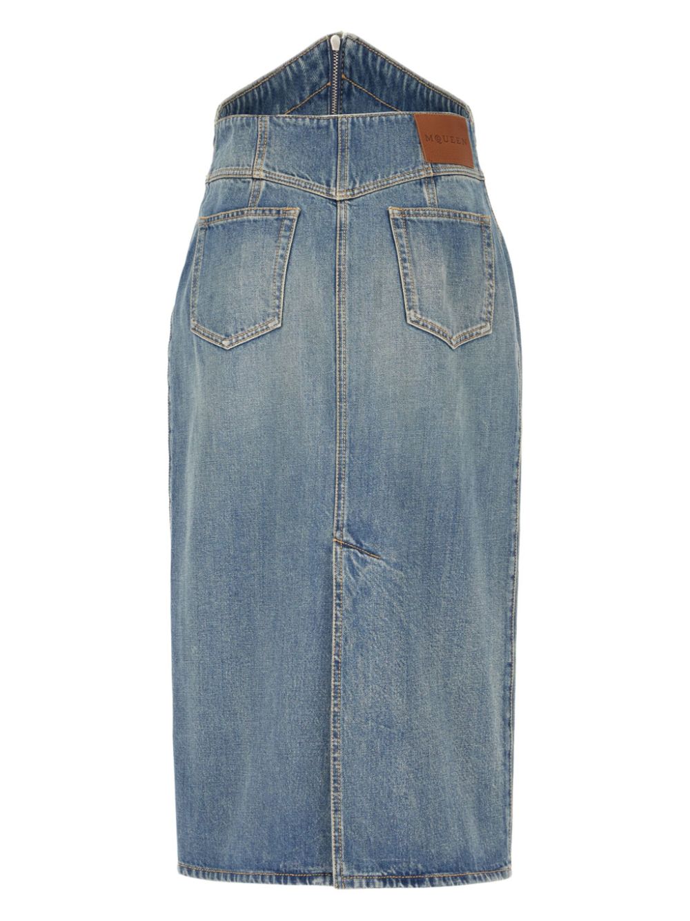 Alexander McQueen denim midi skirt - Blauw