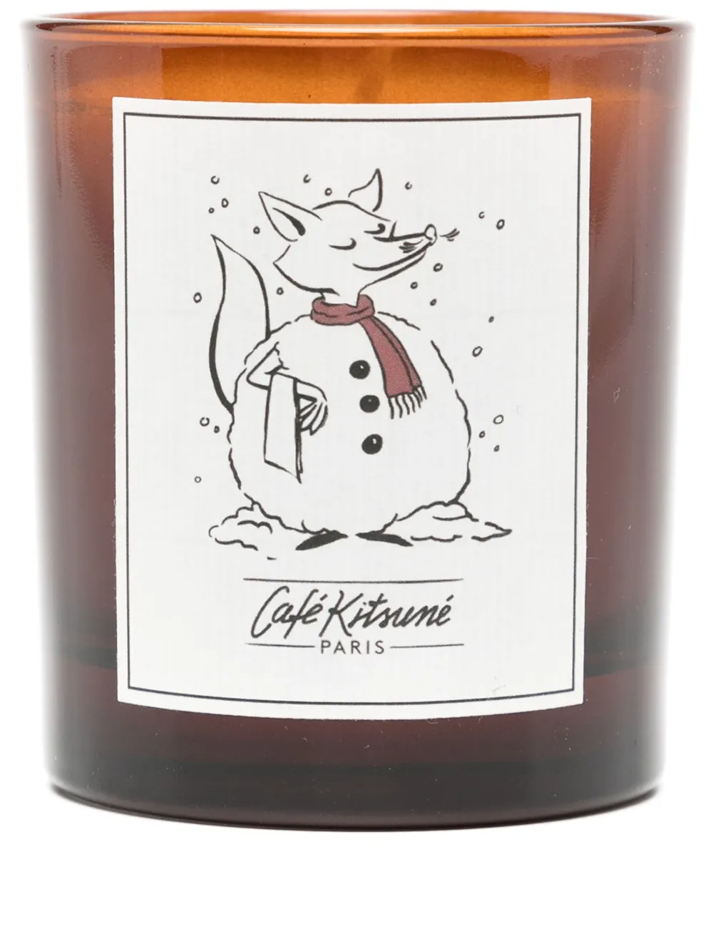 CAFÉ KITSUNÉ BARISTA FOX SNOWMAN キャンドル - ブラウン CAFÉ KITSUNÉ BARISTA FOX SNOWMAN キャンドル - ブラウン