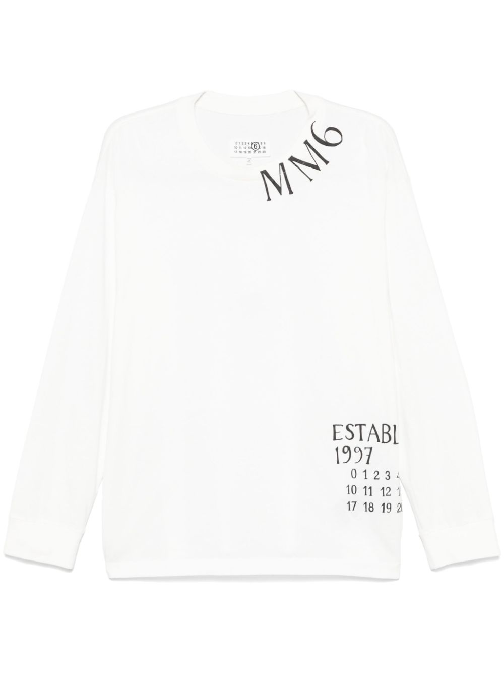 MM6 Maison Margiela numbers-print T-shirt - White