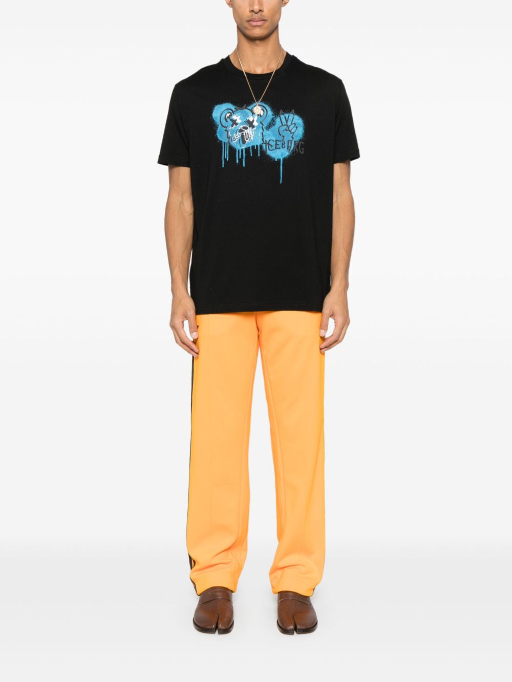 Iceberg T-shirt met beerprint - Zwart