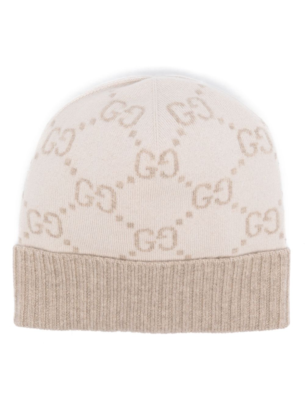 Gucci GG-jacquard cashmere beanie Beige