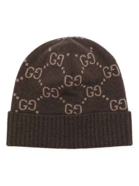 Gucci GG-jacquard cashmere beanie hat