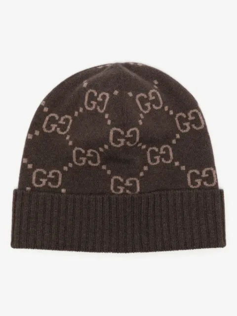 Gucci кашемировая шапка бини с логотипом GG