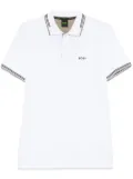 BOSS logo-tape polo shirt - White