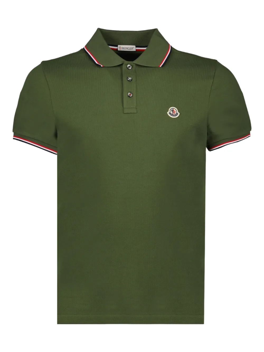 tricolor-trimmed cotton polo shirt