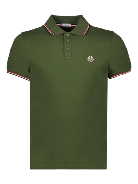 Moncler tricolor-trimmed cotton polo shirt
