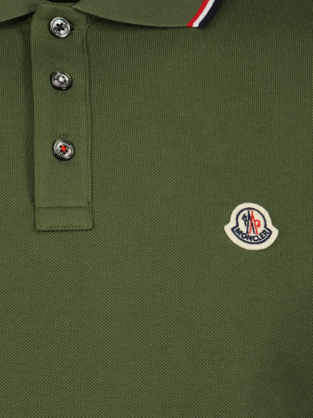 Moncler Katoenen poloshirt met driekleurige afwerking Groen