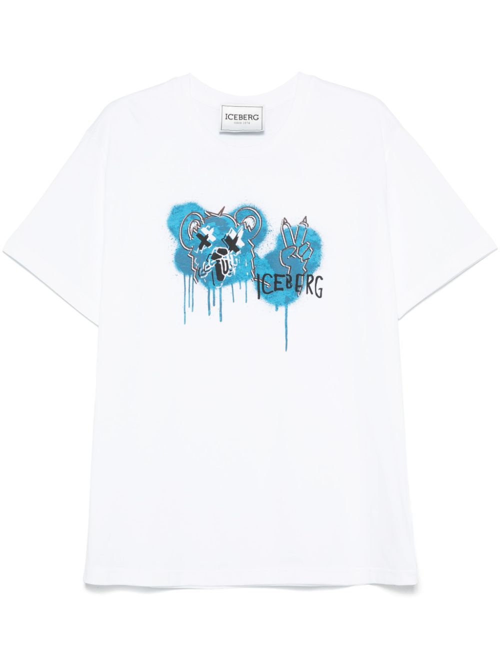 bear-print T-shirt