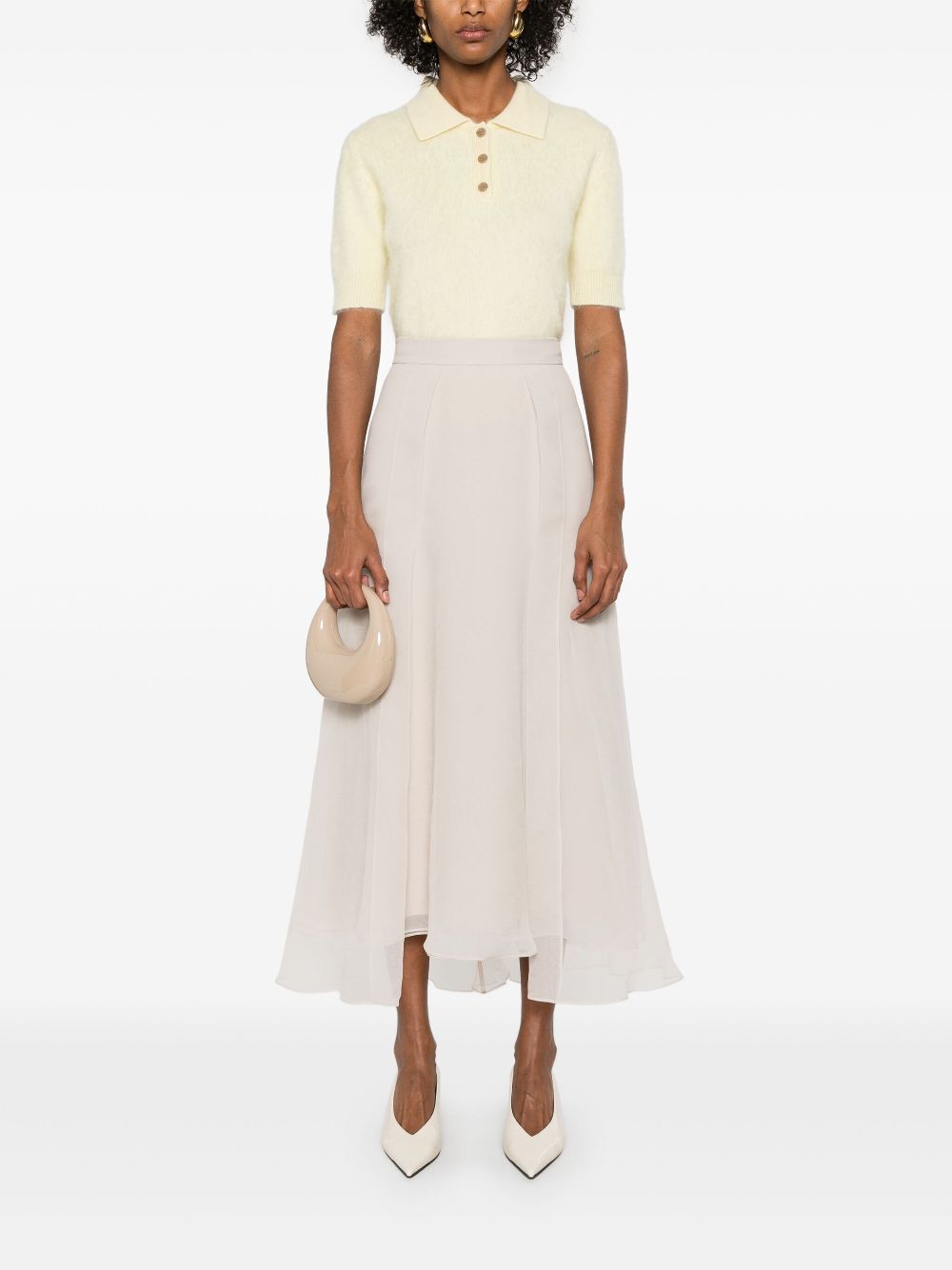 Brunello Cucinelli Zijden maxi-rok - Beige