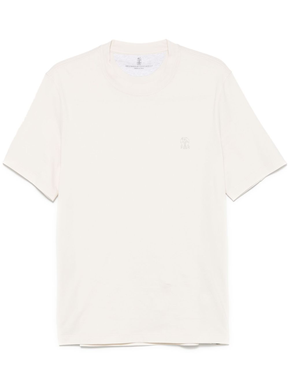 Brunello Cucinelli logo-print T-shirt - Neutrals