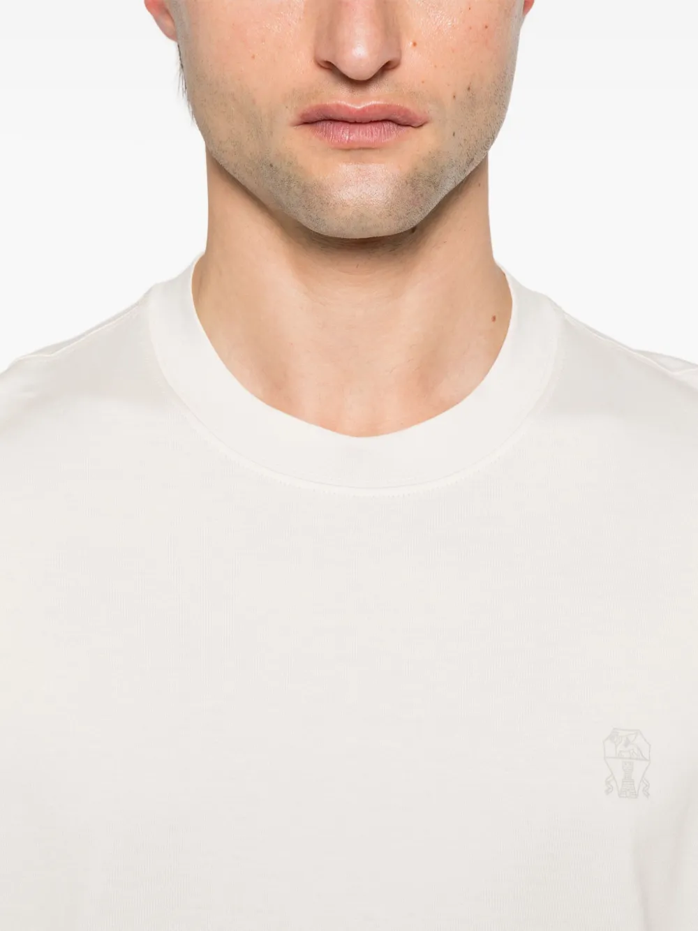 Brunello Cucinelli T-shirt met logoprint Beige