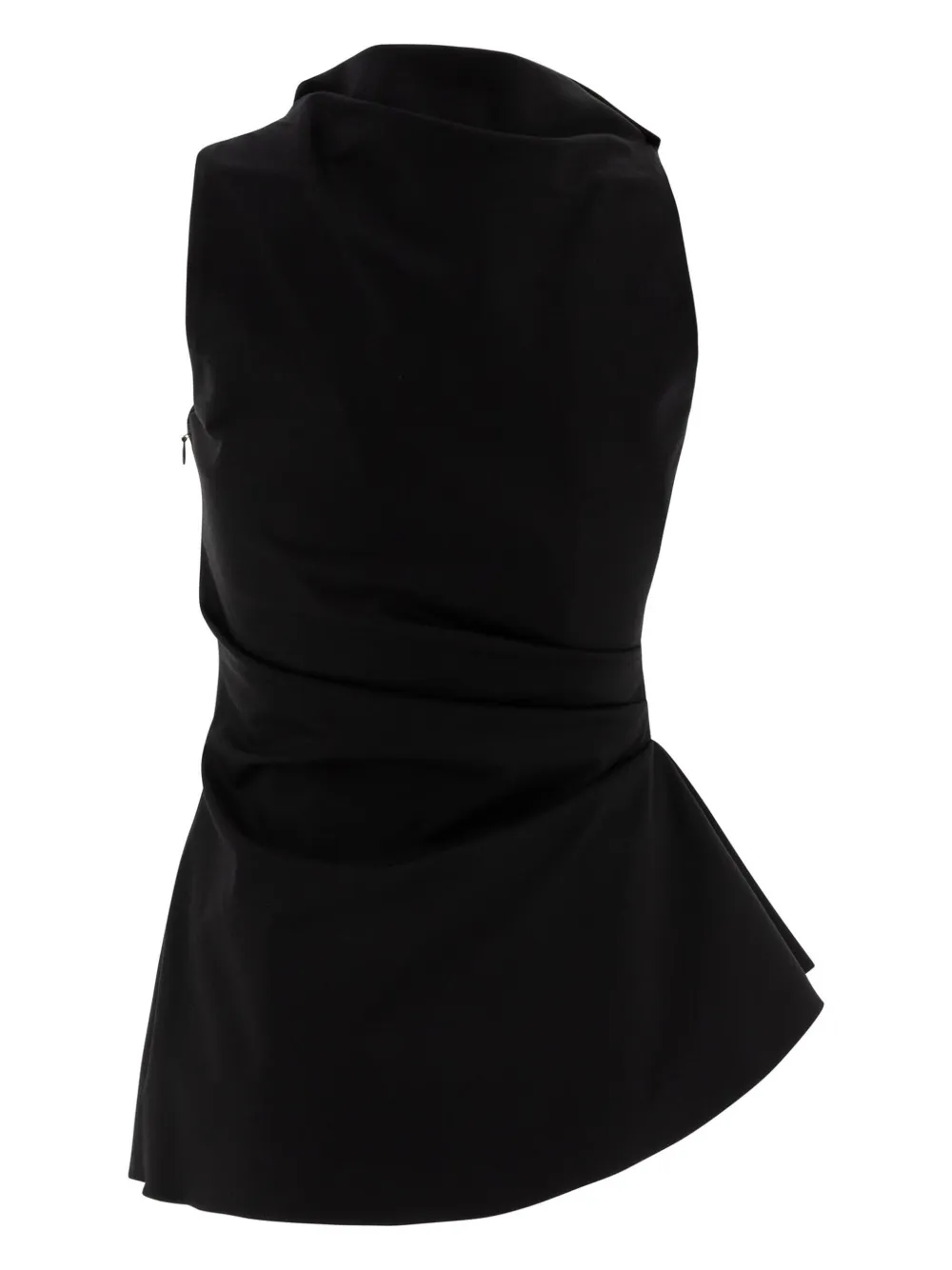 Alexander McQueen draped asymmetric top - Zwart