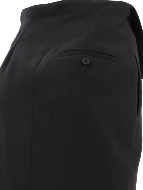Alexander McQueen folded-edge Midi Skirt | Black | FARFETCH