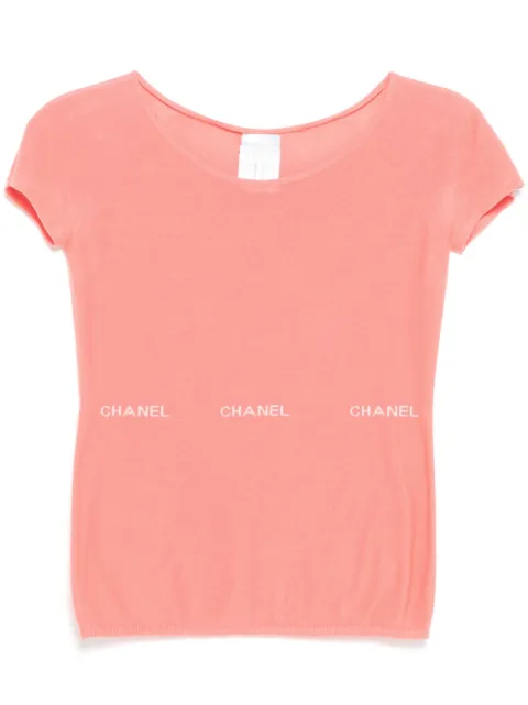CHANEL Pre-Owned 2004 logo knitted top