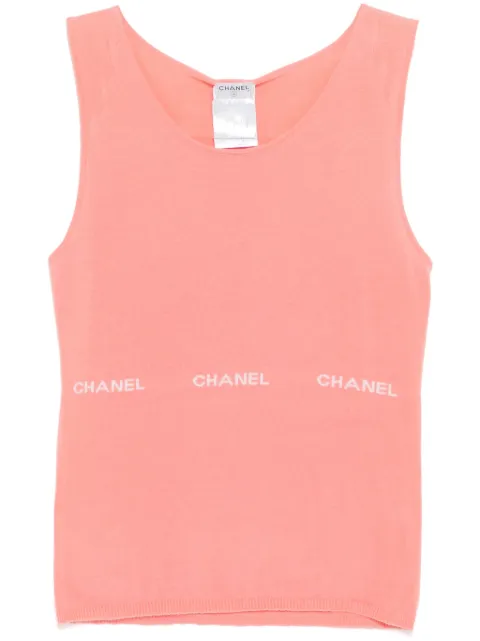 CHANEL Pre-Owned توب بشعار الماركة وبدون أكمام 2004