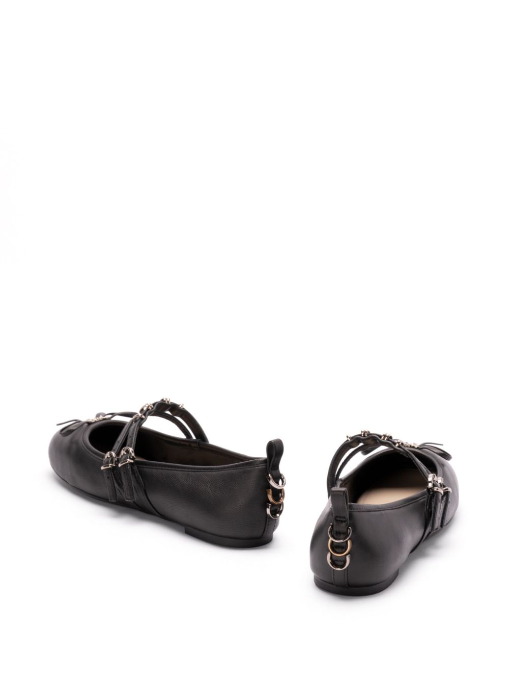 PINKO leather ballet flats Black