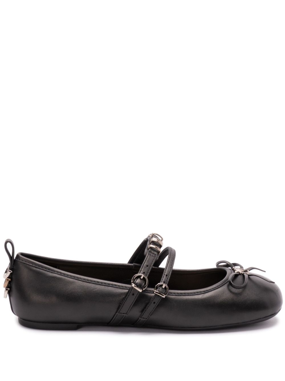 PINKO leather ballet flats Black