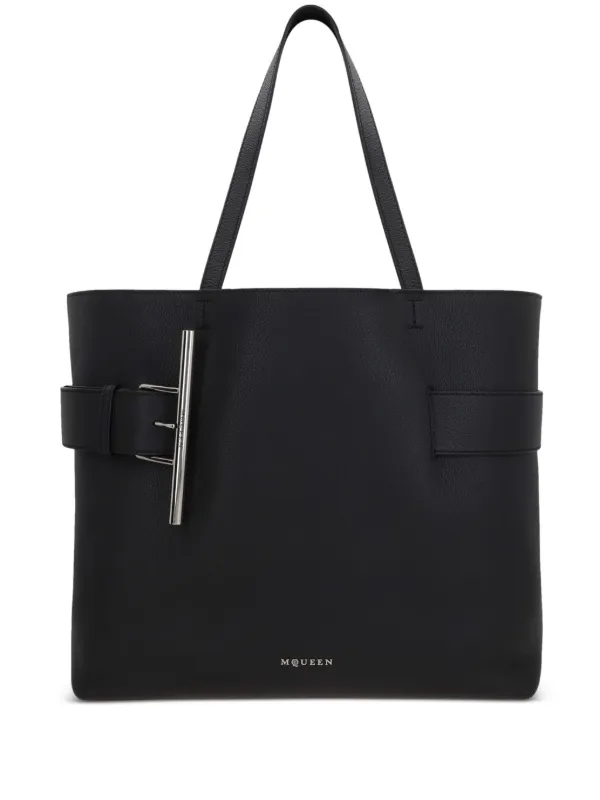 トートバッグ ALEXANDER MCQUEEN BLACK LEATHER T-BAR SHOPPING BAG 27474232_57294501_600.jpg